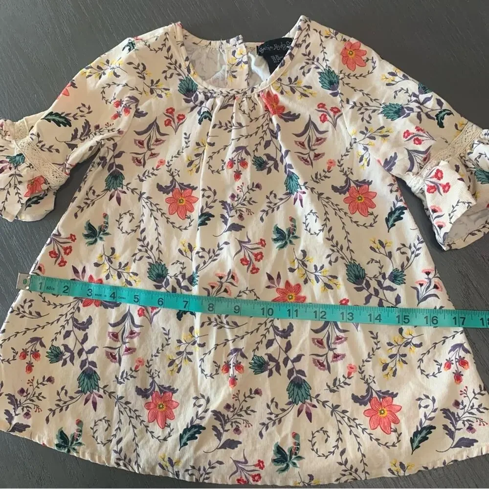 Size 4T Floral Dress | Cynthia Rowley dress | Floral button back Corduroy Tunic